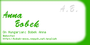 anna bobek business card